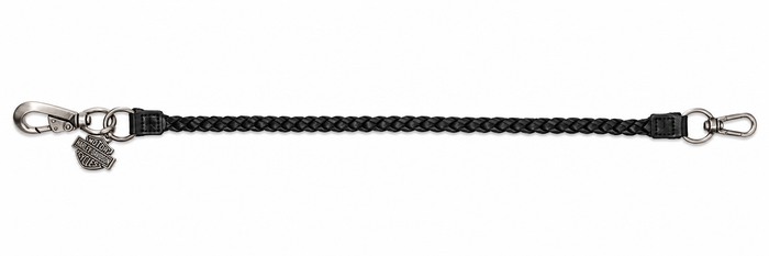 Harley-Davidson Braided Leather Wallet Chain Black