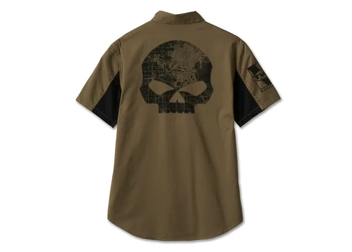 HARLEY-DAVIDSON MENS WILLIE G SKULL SHORT SLEEVE SHIRT