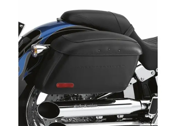 HARLEY-DAVIDSON LOCKING LEATHER COVERED RIGID SADDLEBAGS