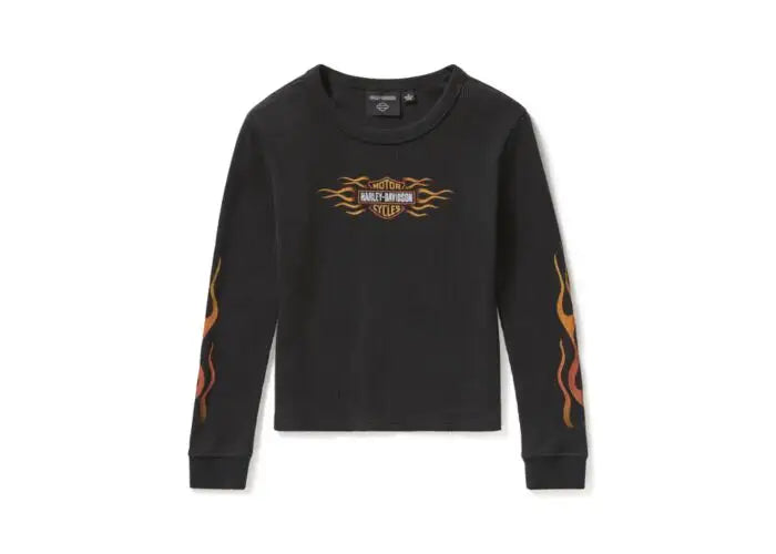 HARLEY-DAVIDSON WOMENS VINTAGE FLAMES KNIT TOP