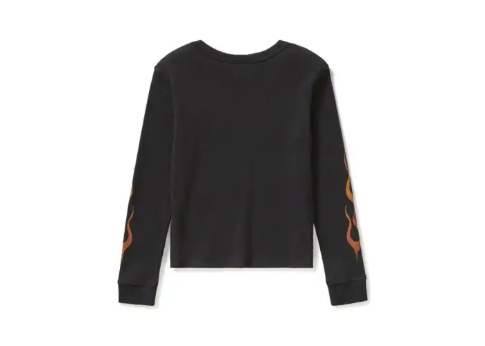 HARLEY-DAVIDSON WOMENS VINTAGE FLAMES KNIT TOP