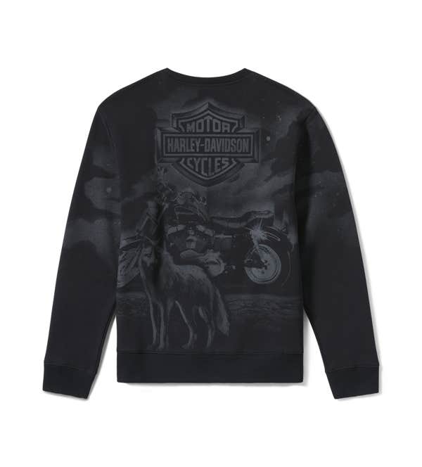 Harley-Davidson MENS LONE WOLF LOWRIDER CREWNECK