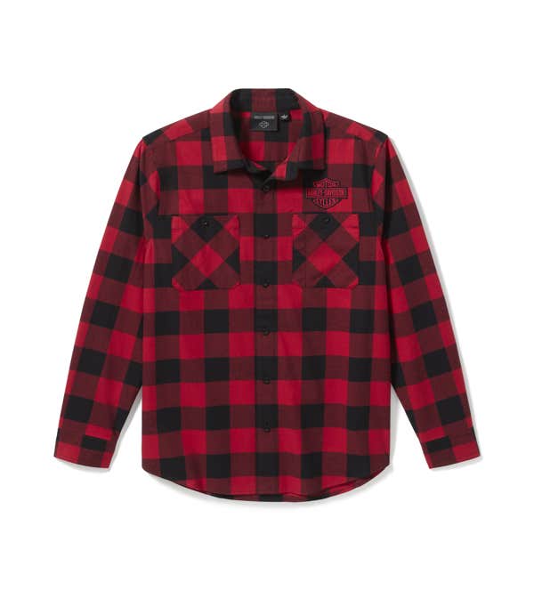 MENS BAR & SHIELD BUFFALO CHECK FLANNEL