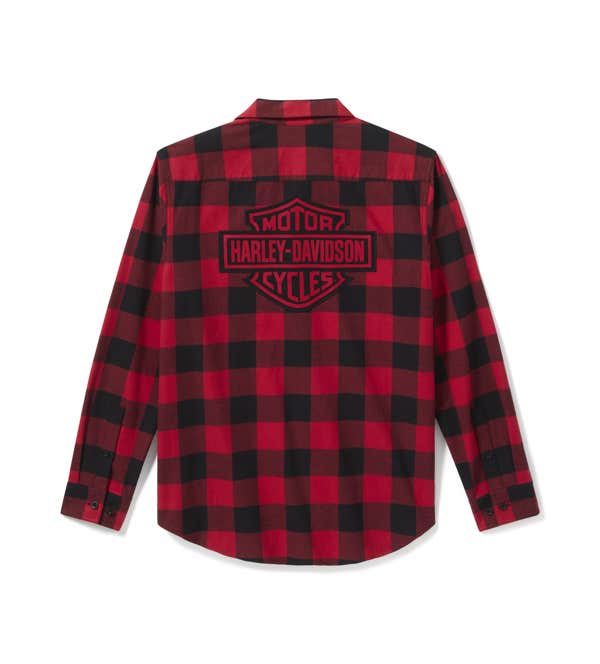 MENS BAR & SHIELD BUFFALO CHECK FLANNEL