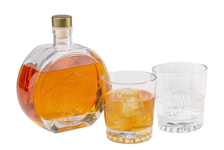HARLEY-DAVIDSON 120TH ANNIVERSARY DECANTER SET