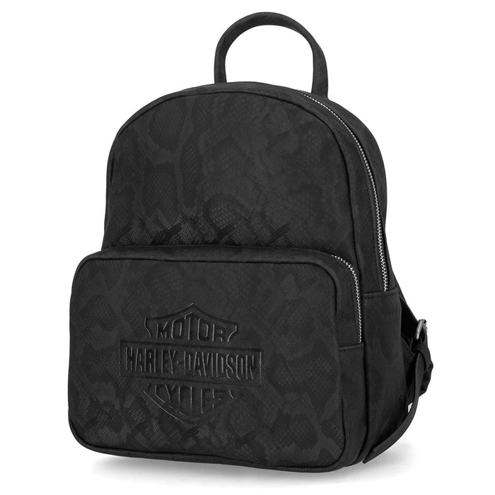 Harley-Davidson Women's Snake Printed PU Backpack Black