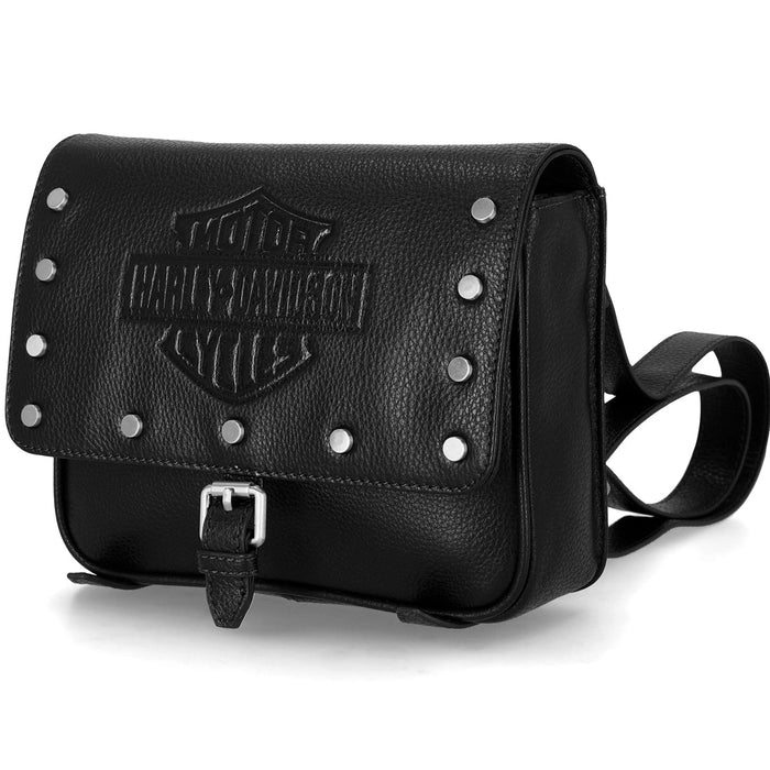 Harley-Davidson Women's Core Stud Buckle Leather Backpack Black