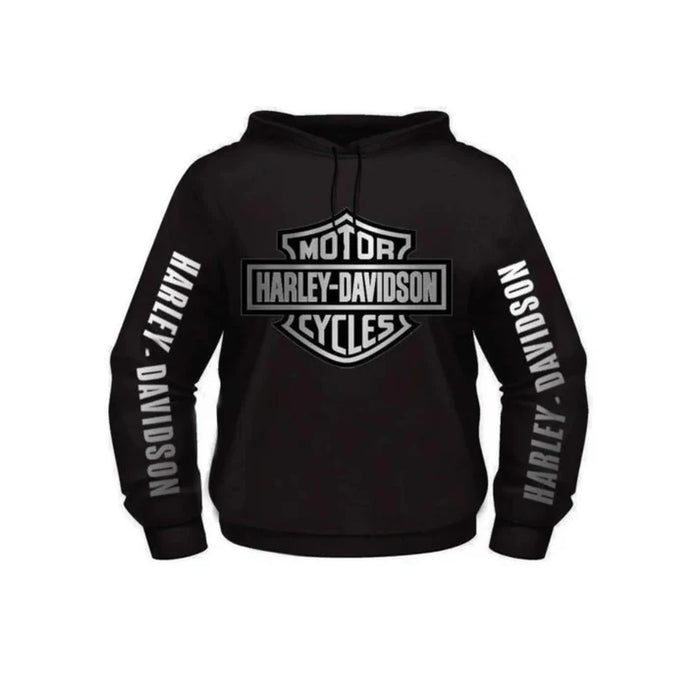 HARLEY-DAVIDSON Silver Bar & Shield BLACK HOODIE - DEALER