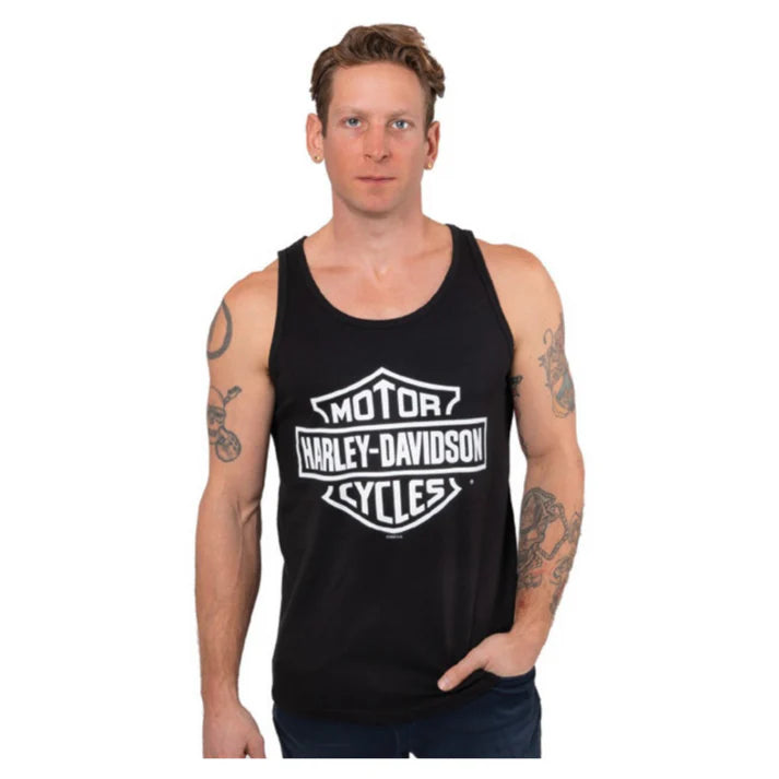 Perth Harley-Davidson® Bar & Shield Dealer Tank Tee - Black/ White