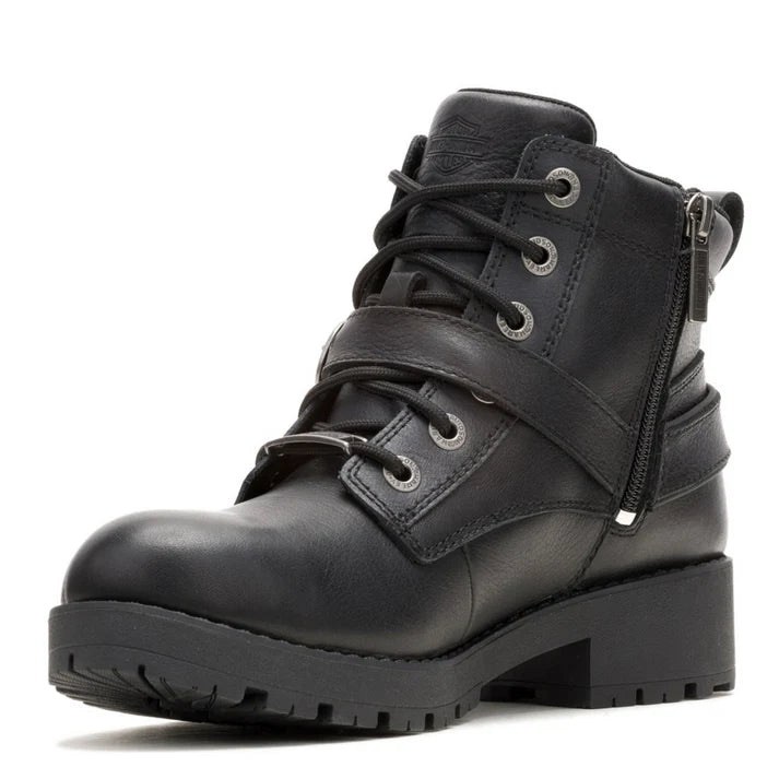 Harley-Davidson® Women's Kelley Harness Ride WP Black Motorcycle Boots
