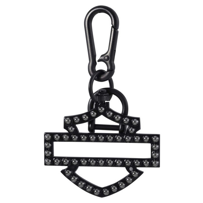 Harley-Davidson Rivet Silhouette Bar & Shield Logo Key Chain Black 4626-FH