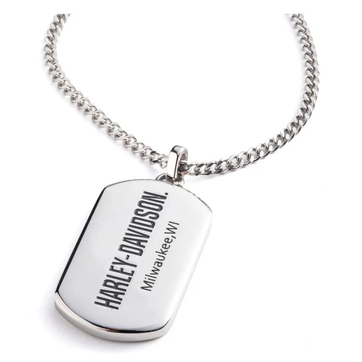 Harley-Davidson® Men's 26 in. Dog Tag Pendant Necklace - Stainless Steel