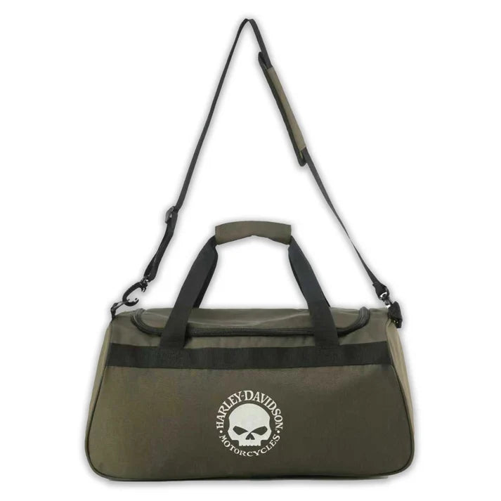 Harley-Davidson® Willie G Skull Graphic Rugged Duffel Bag, Army Green