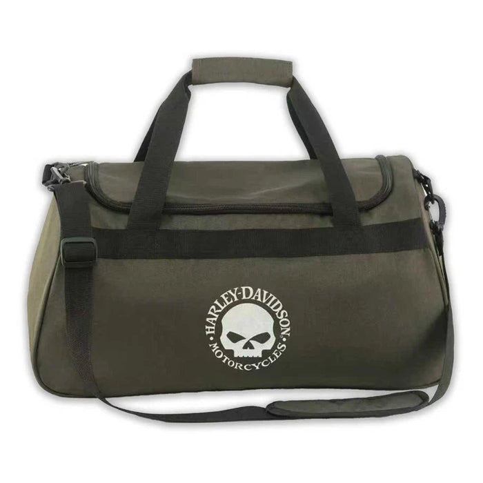 Harley-Davidson® Willie G Skull Graphic Rugged Duffel Bag, Army Green