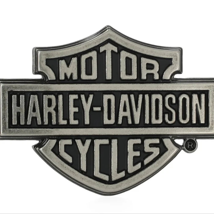 Harley-Davidson® Classic Bar & Shield Logo Nickel Finish Belt Buckle - Silver Metal