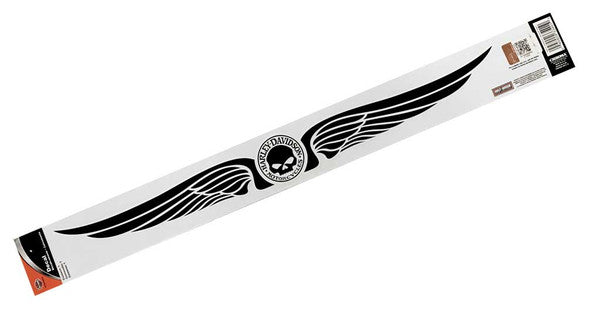 Harley-Davidson® Winged Willie G Skull Cut To Shape Decal, Black & White CG33401