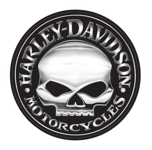 Harley-Davidson® Decal, Silver Willie G Skull Logo, X-Large 29 Inch