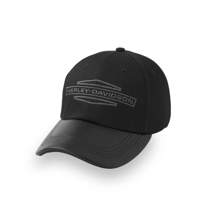 Harley Davidson Stacked Bar & Shield Ponytail Cap Black