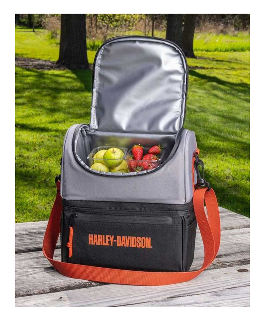 Harley-Davidson® Open Bar & Shield Soft Sided Lunch Box Cooler, Leakproof Body
