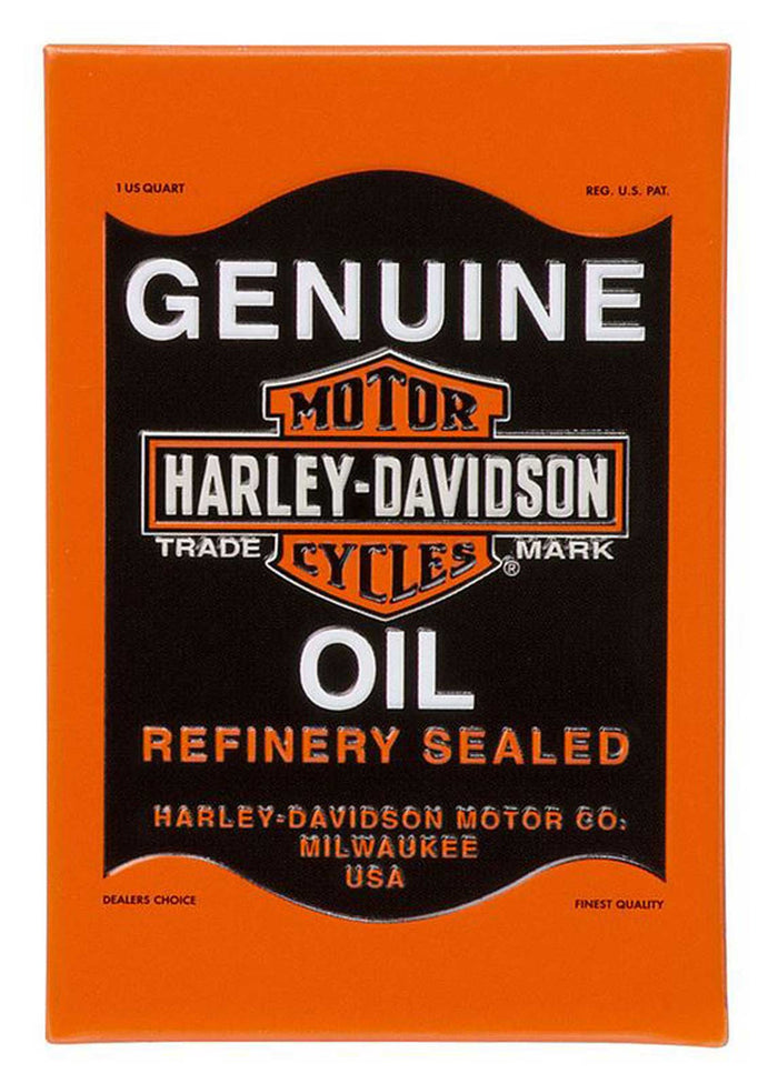 Harley-Davidson® Genuine Oil Bar & Shield Logo Tin Magnet, 3.25 x 2.5 inches