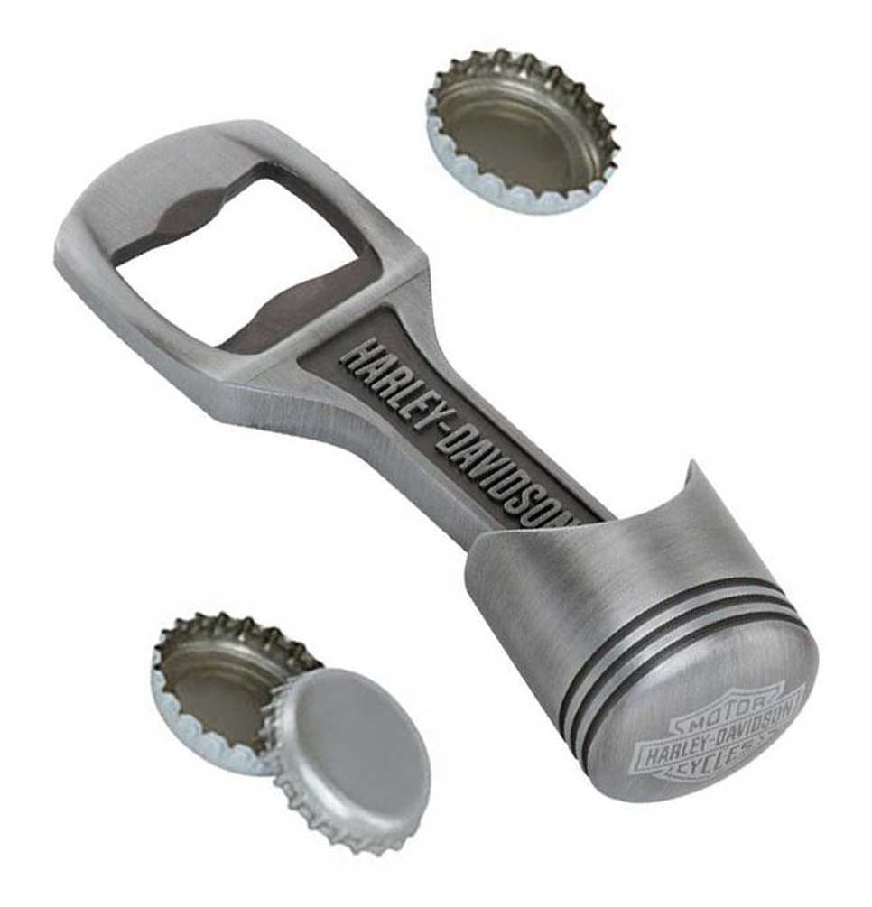 Harley-Davidson Engraved H-D Piston Bottle Opener Pewter Finish HDL-18573