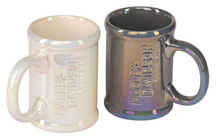 Harley-Davidson® Motor Co. Coordinating Lusterware Ceramic Coffee Mug Set- 13 oz.