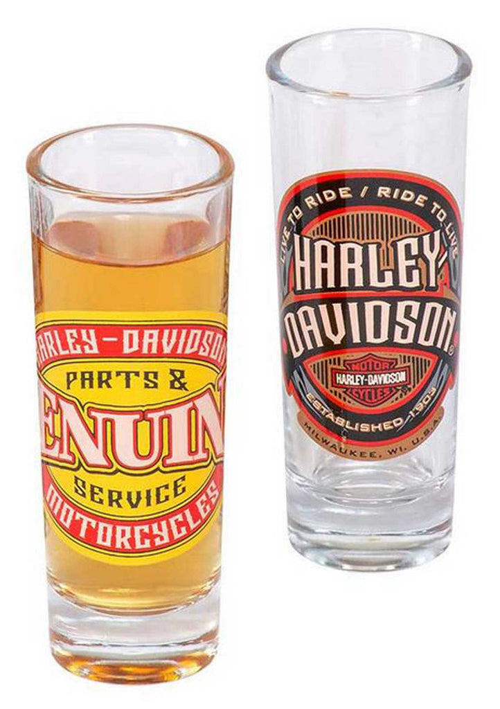 Harley-Davidson® Label Shooter Set, Tall Shot Glasses w/ Custom H-D Graphics