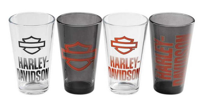 Harley-Davidson® 16 oz. Open Bar & Shield Fade Pint Glass Set, Set of Four