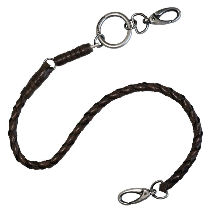 Harley-Davidson® Men's Ride Free 25 inch Braided Leather Wallet Chain - Brown