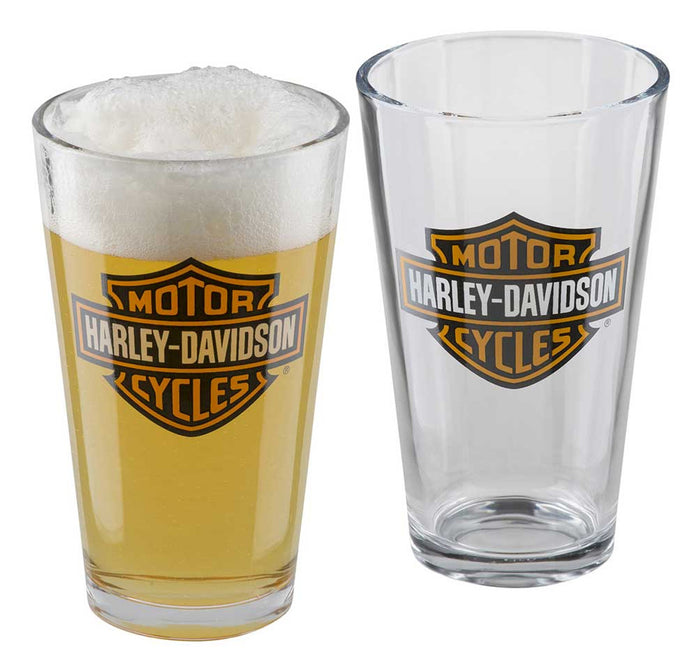 Harley-Davidson® Core Bar & Shield Logo Pint Glass Set - 16 oz. HDX-98706