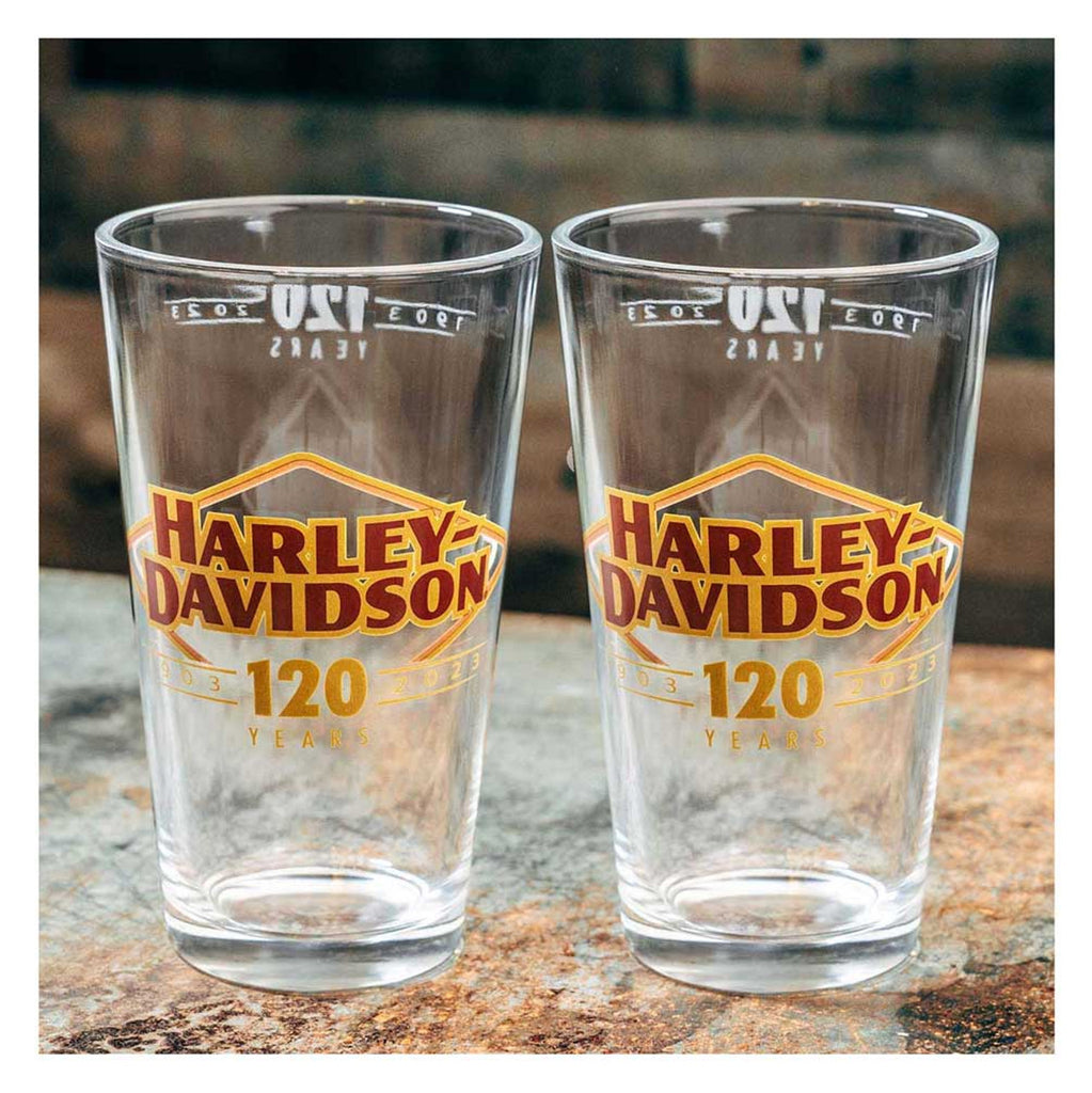 Harley-Davidson® 120th Anniversary Logo Pint Glass Set, Limited Edition - 16 oz.