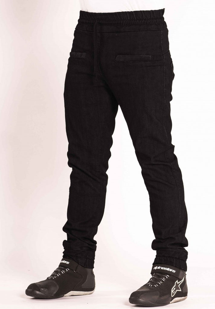 TKD JO-NATHAN STRETCH S/SKINNY BLK KEVLAR RIDING PANTS