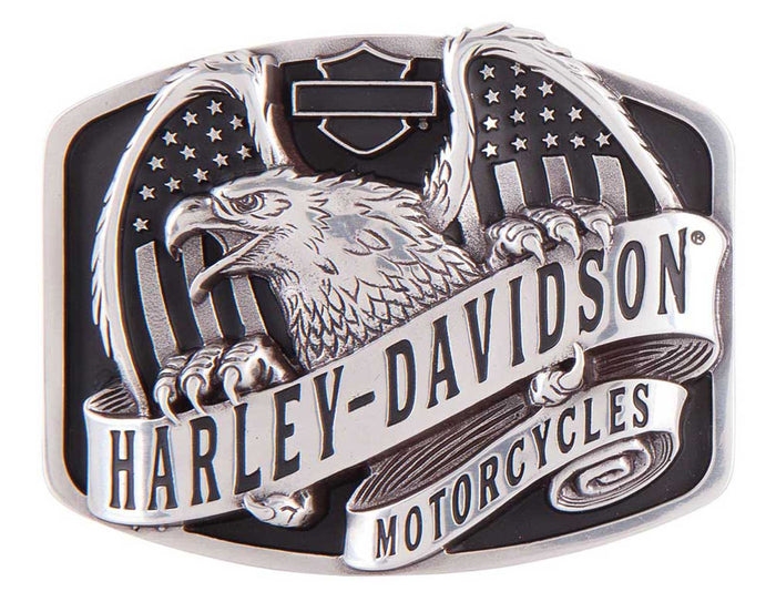 Harley-Davidson Men's Eagle Wing Over America Belt Buckle Antique Nickel MAU002/61