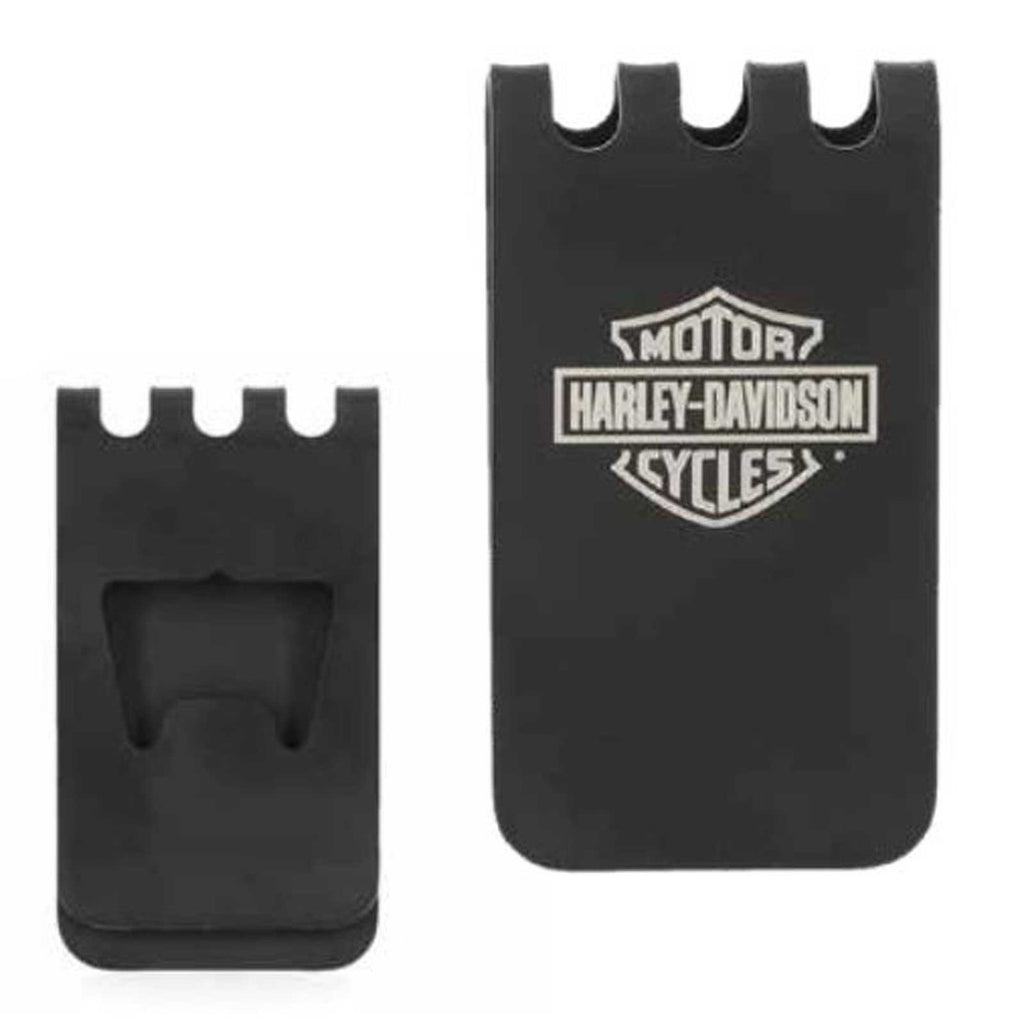 Harley-Davidson® Men's B&S Metal Money Clip/Bottle Opener - Matte Black Finish