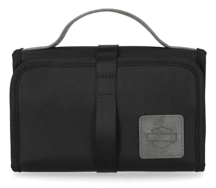 Harley-Davidson® Men's Embossed Bar & Shield Logo Hanging Toiletry Kit - Black