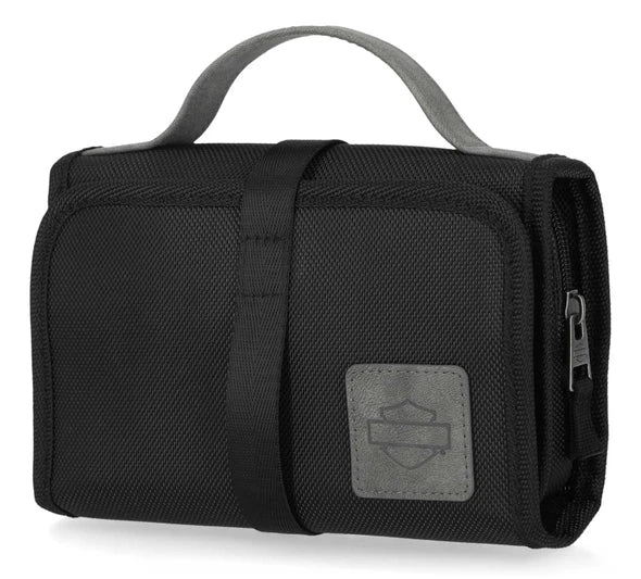 Harley-Davidson® Men's Embossed Bar & Shield Logo Hanging Toiletry Kit - Black