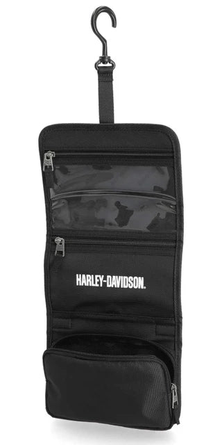 Harley-Davidson® Men's Embossed Bar & Shield Logo Hanging Toiletry Kit - Black