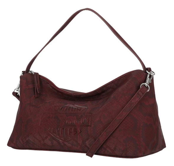 Harley-Davidson® Women's Bar & Shield Snake Printed Short Shoulder Purse, Rum Red