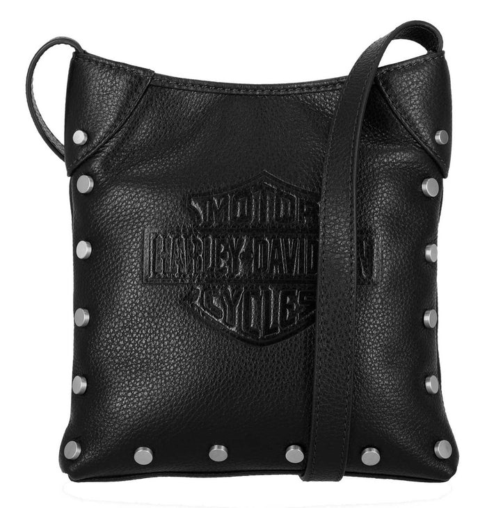 Harley-Davidson Women's Core Stud Leather Crossbody Purse Black