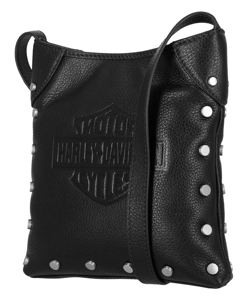 Harley-Davidson Women's Core Stud Leather Crossbody Purse Black