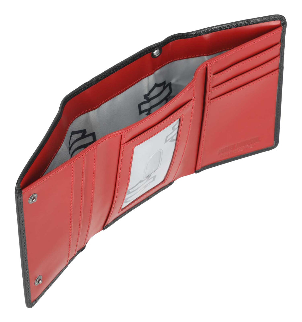 Harley-Davidson Men's #1 RWB Trifold Chain Wallet Black