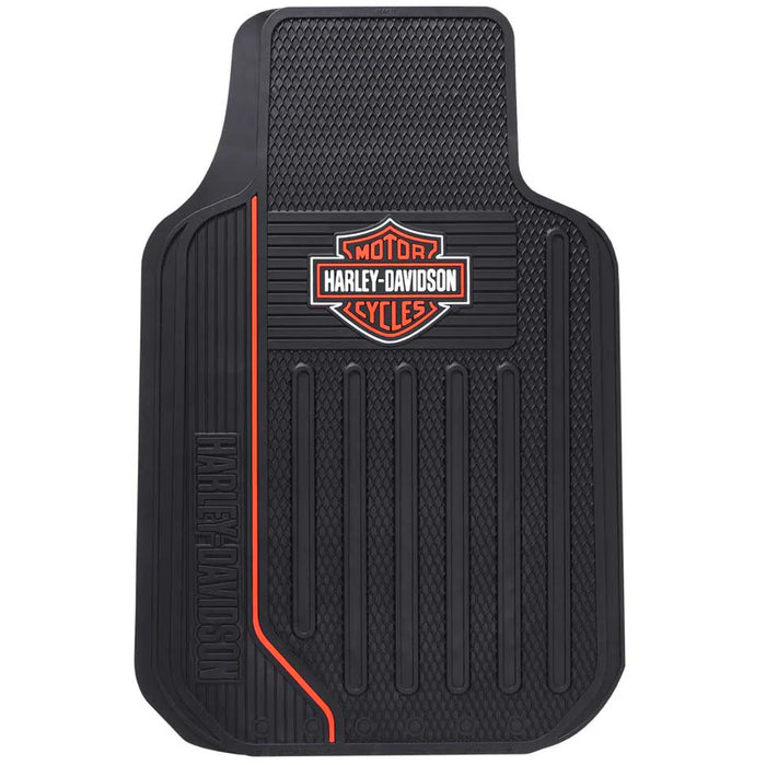 Harley-Davidson B&S Orange Trim to Fit Floor Mat Set of 2