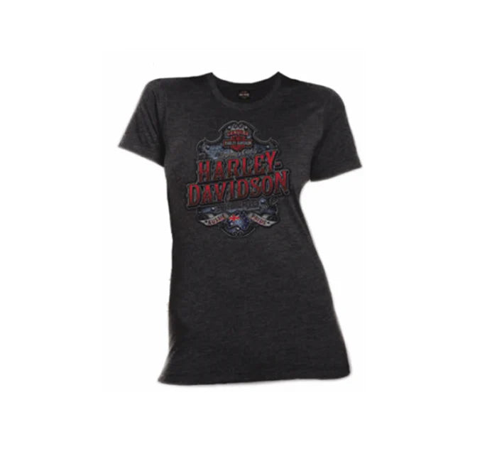 LABEL FLAG WOMENS GREY PERTH DEALER TEE