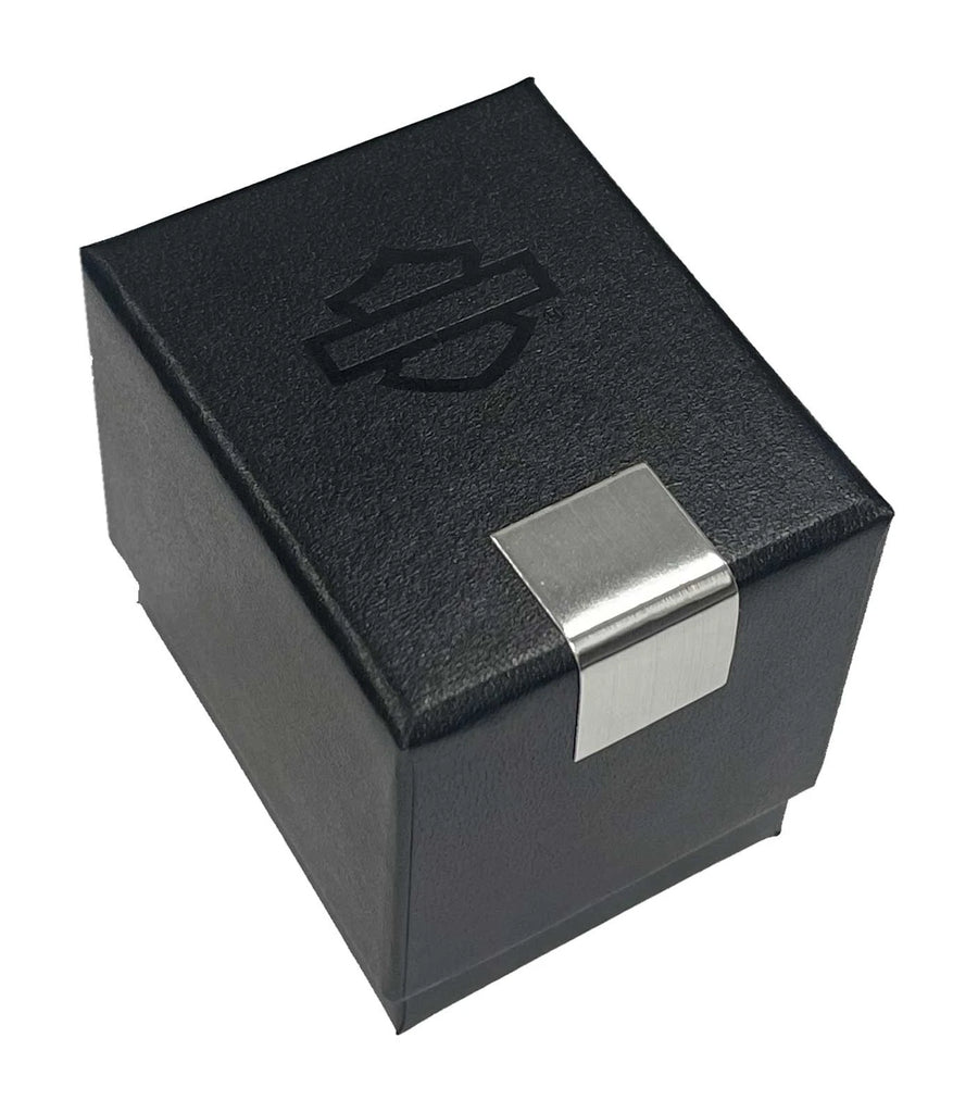 Harley-Davidson Women's Paved Crystal Bar & Shield Logo Ring, Sterling Silver