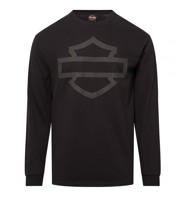 HD Open B&S on Black Long Sleeve Tee