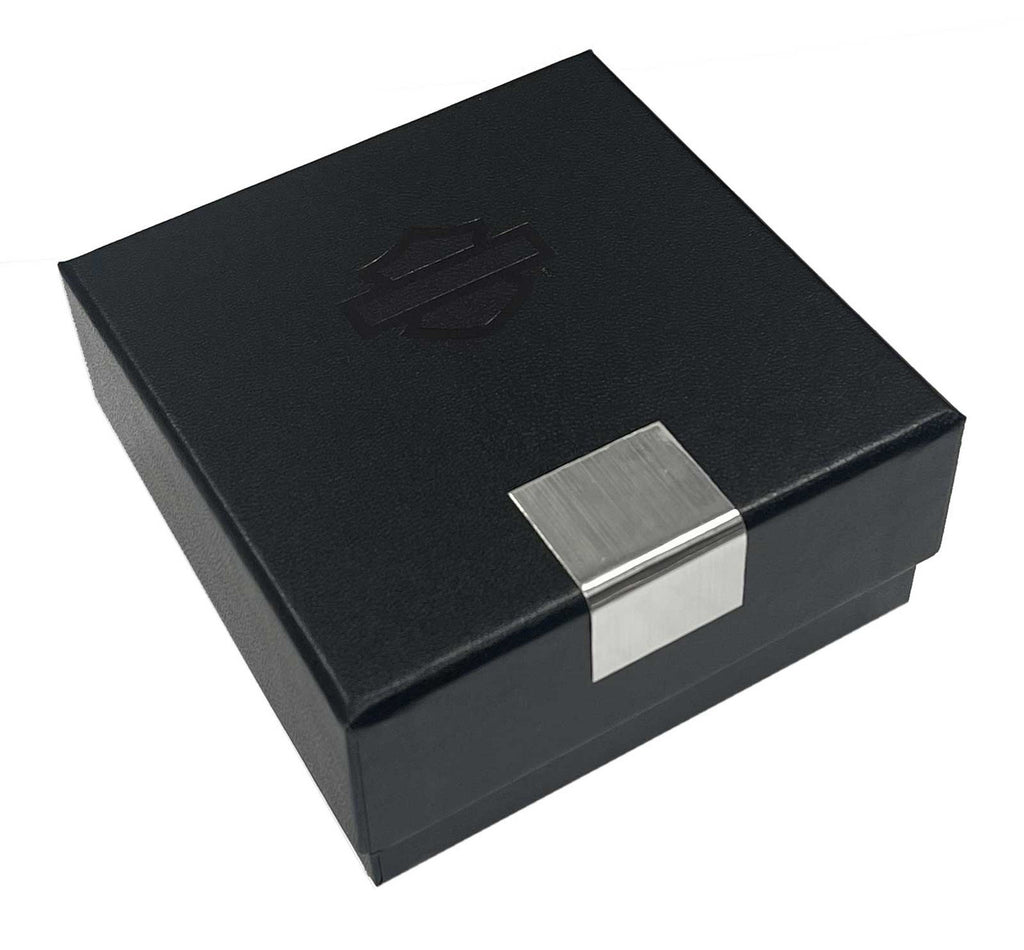 Harley-Davidson® Men's 26 in. Open Bar & Shield Pendant Necklace, Stainless Steel