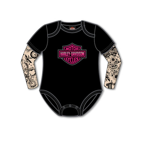 Harley-Davidson® Girls' Black Creeper with Tattoo Sleeves