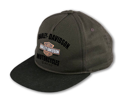 Harley-Davidson® Boys' Long Bar & Shield® Trademark Logo Baseball Cap | Flat Brim | Adjustable Fit