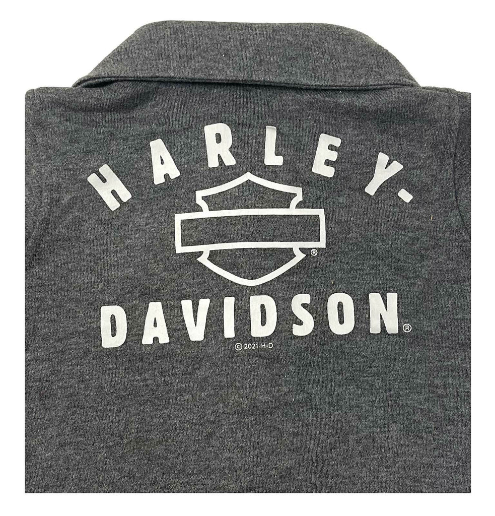 Harley-Davidson® Baby Boys' Striped Workshop Short Sleeve Newborn Creeper