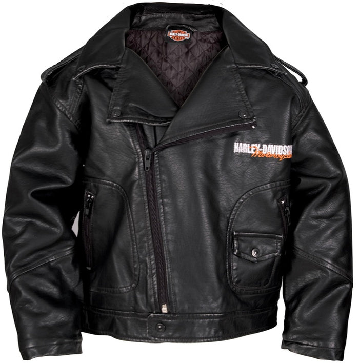 Harley-Davidson® Boys' Laundered Faux Leather Biker Jacket